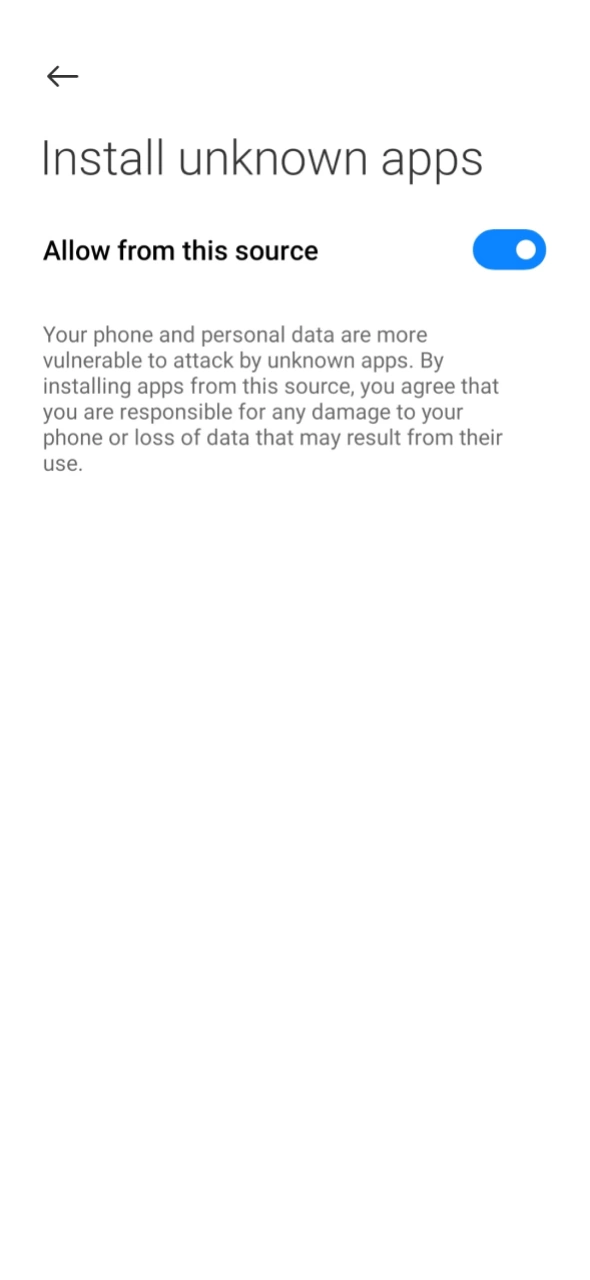 Allow installation permissions before installing the Gambiva Android app.