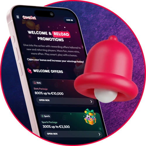 Receive odds updates and promotions through Gambiva app notifications.