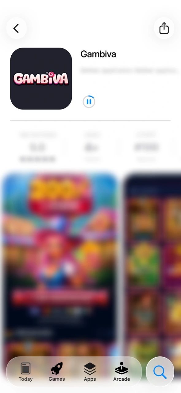 Wait while the Gambiva iOS app completes installation on your device.