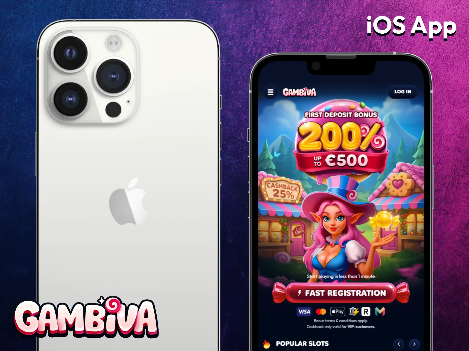 Enjoy betting and gaming through the Gambiva iOS mobile application.