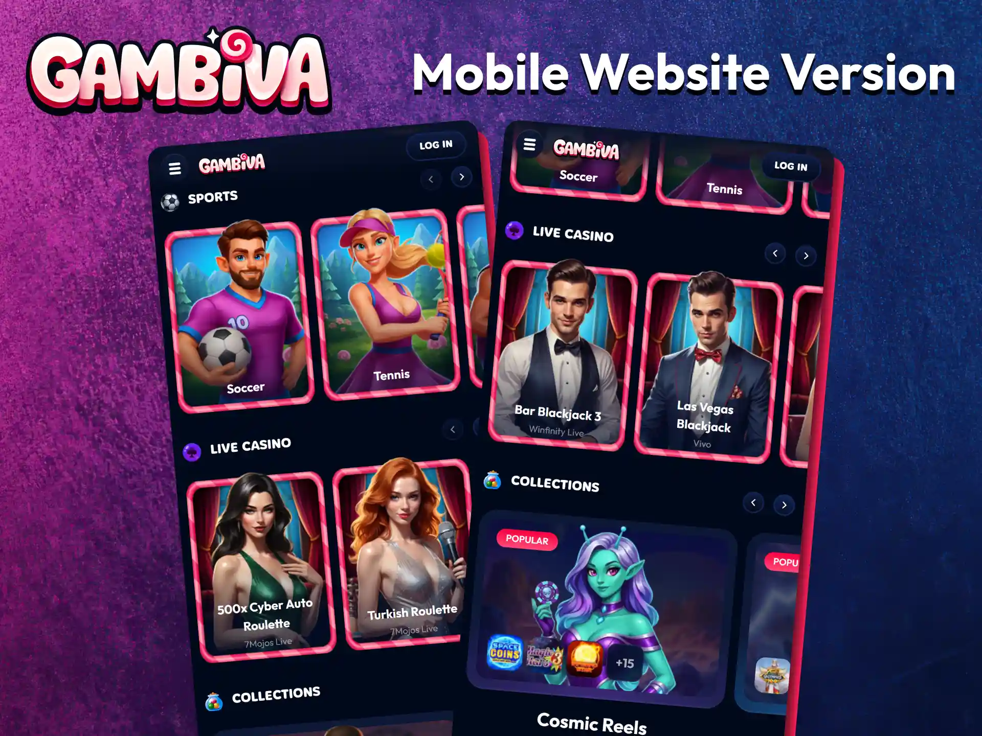 Access Gambiva services through the Gambiva mobile website version.