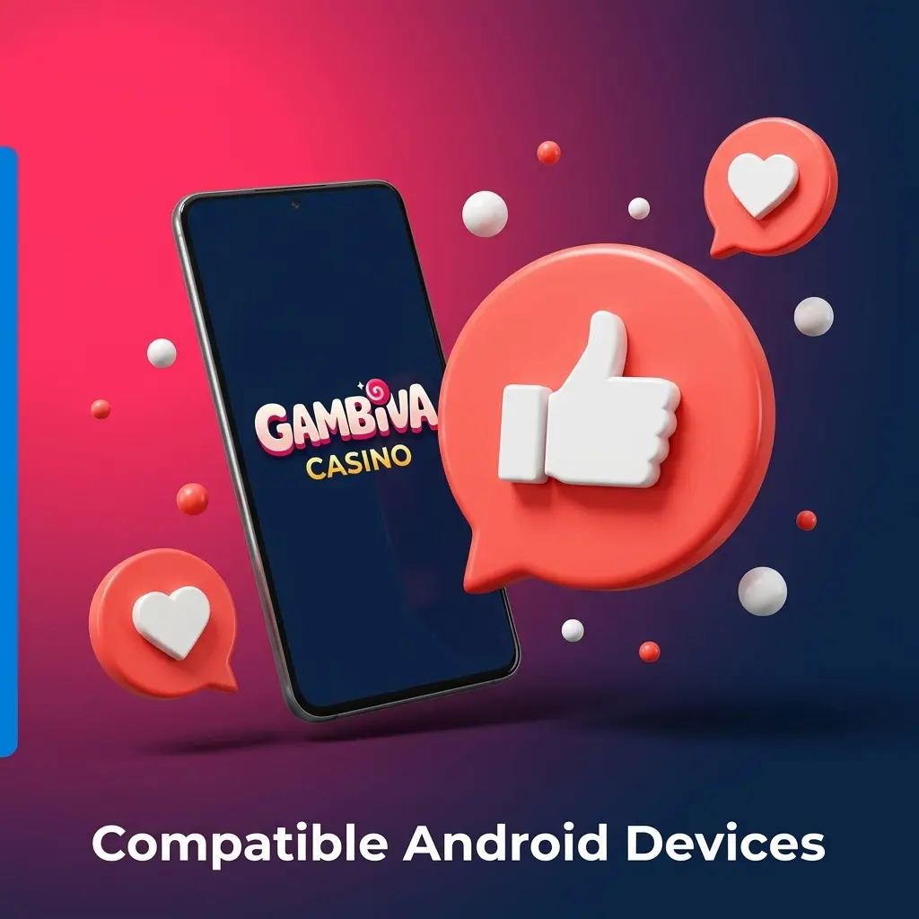 Compatible Android devices for Gambiva app including Samsung Galaxy, Google Pixel, OnePlus, and Xiaomi models