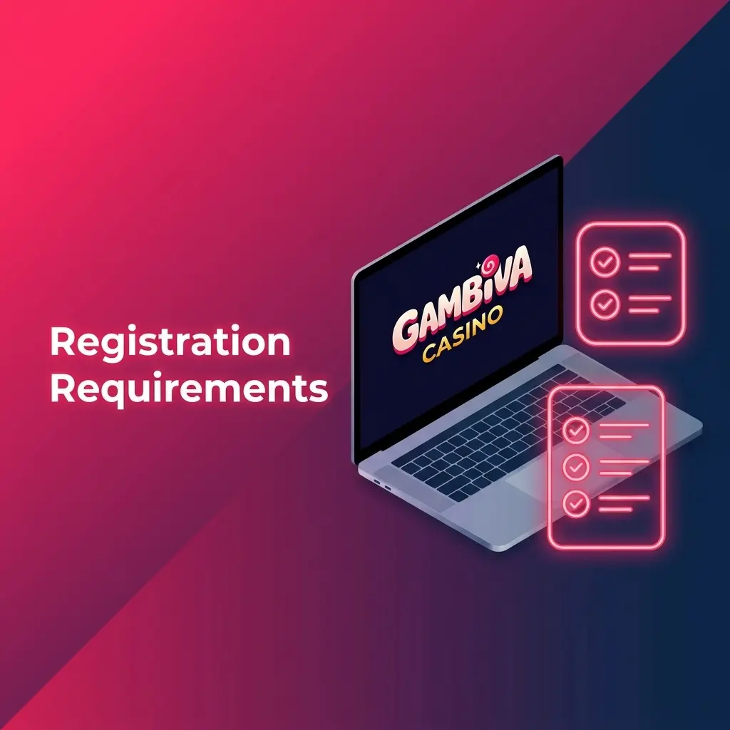 Gambiva registration requirements checklist showing age verification, ID documents, and UK eligibility criteria