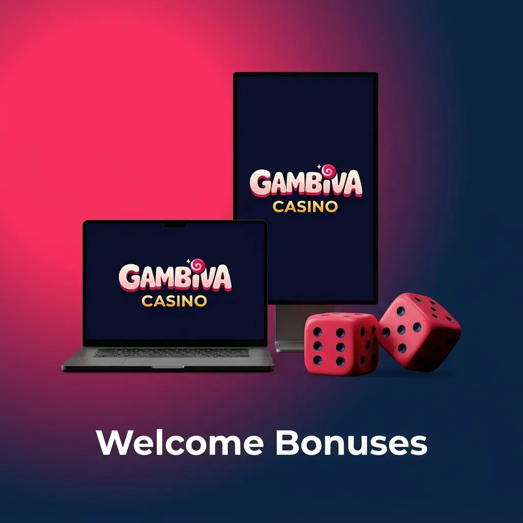 Gambiva welcome bonus table showing 800% match up to EUR 10,000 across four deposits for casino and sports