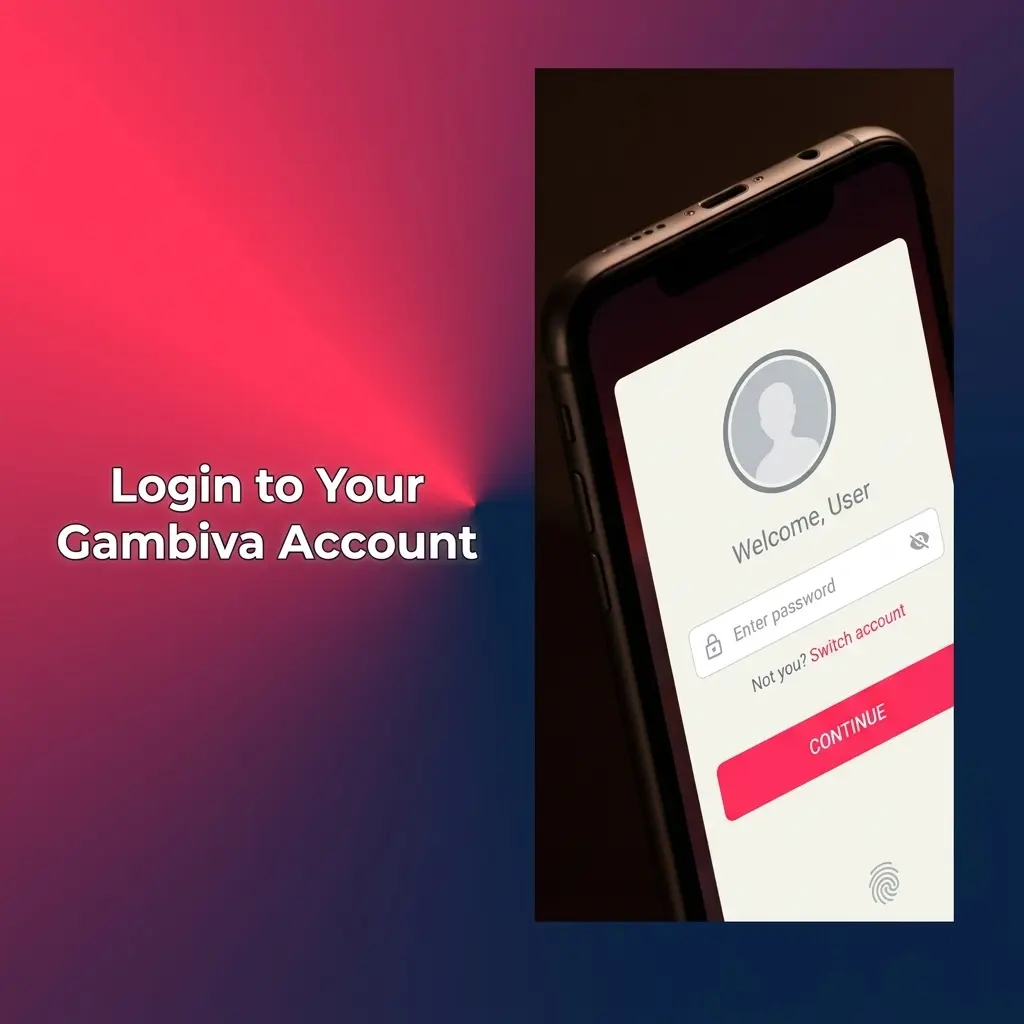 Gambiva account login page showing secure sign-in steps including credentials entry and two-factor authentication process