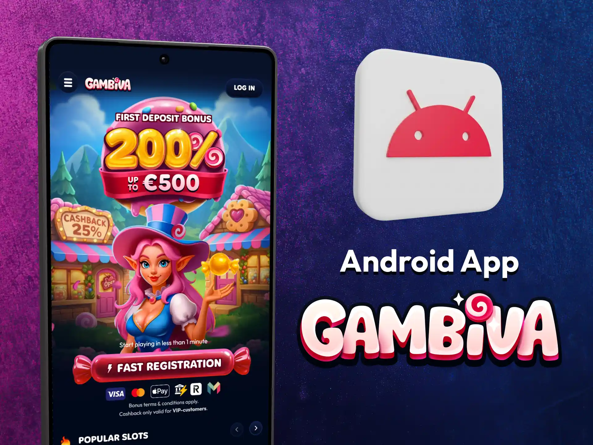 Use the Gambiva Android app for access on compatible devices.