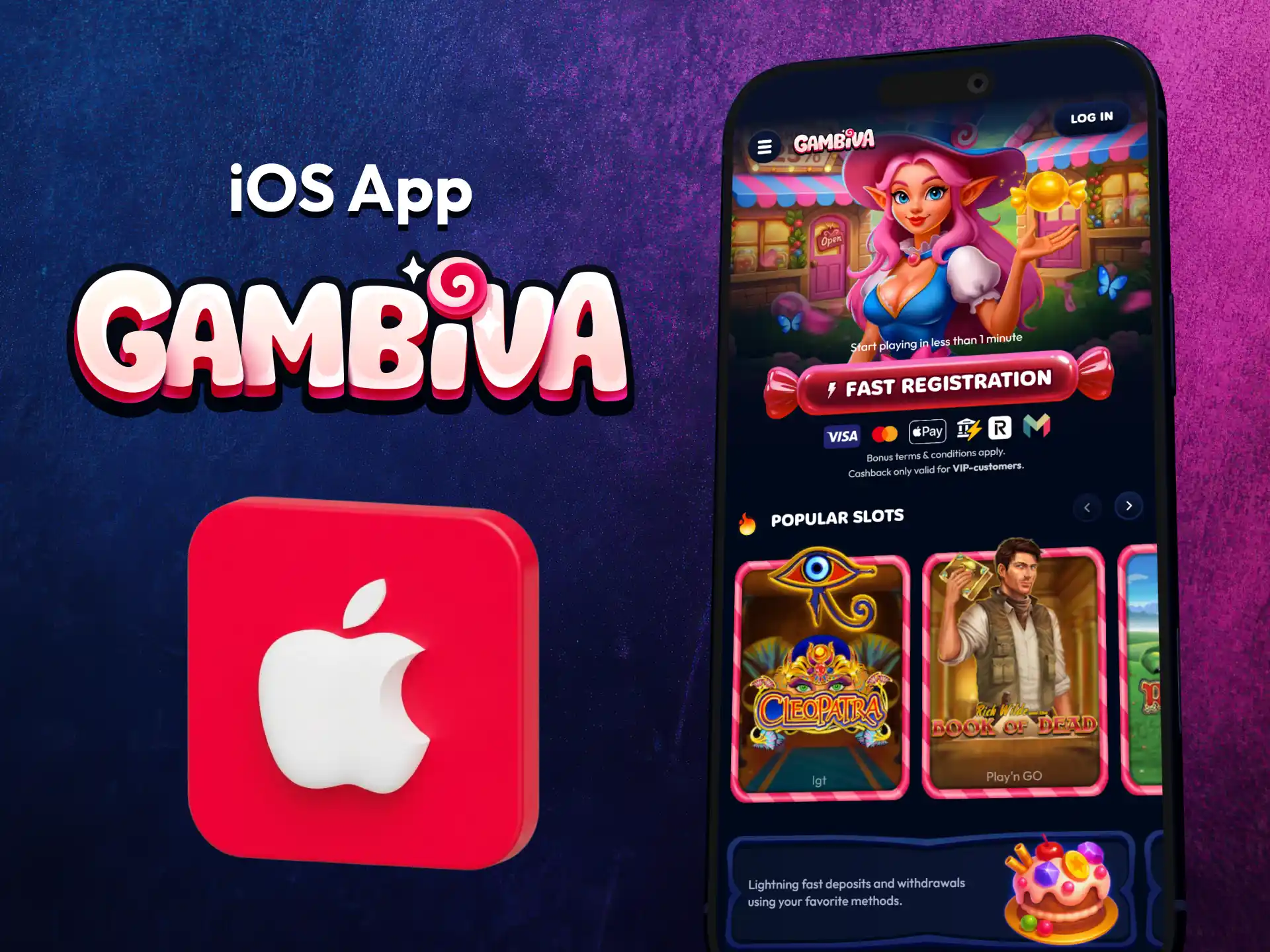 Enjoy mobile gaming through the Gambiva iOS application.