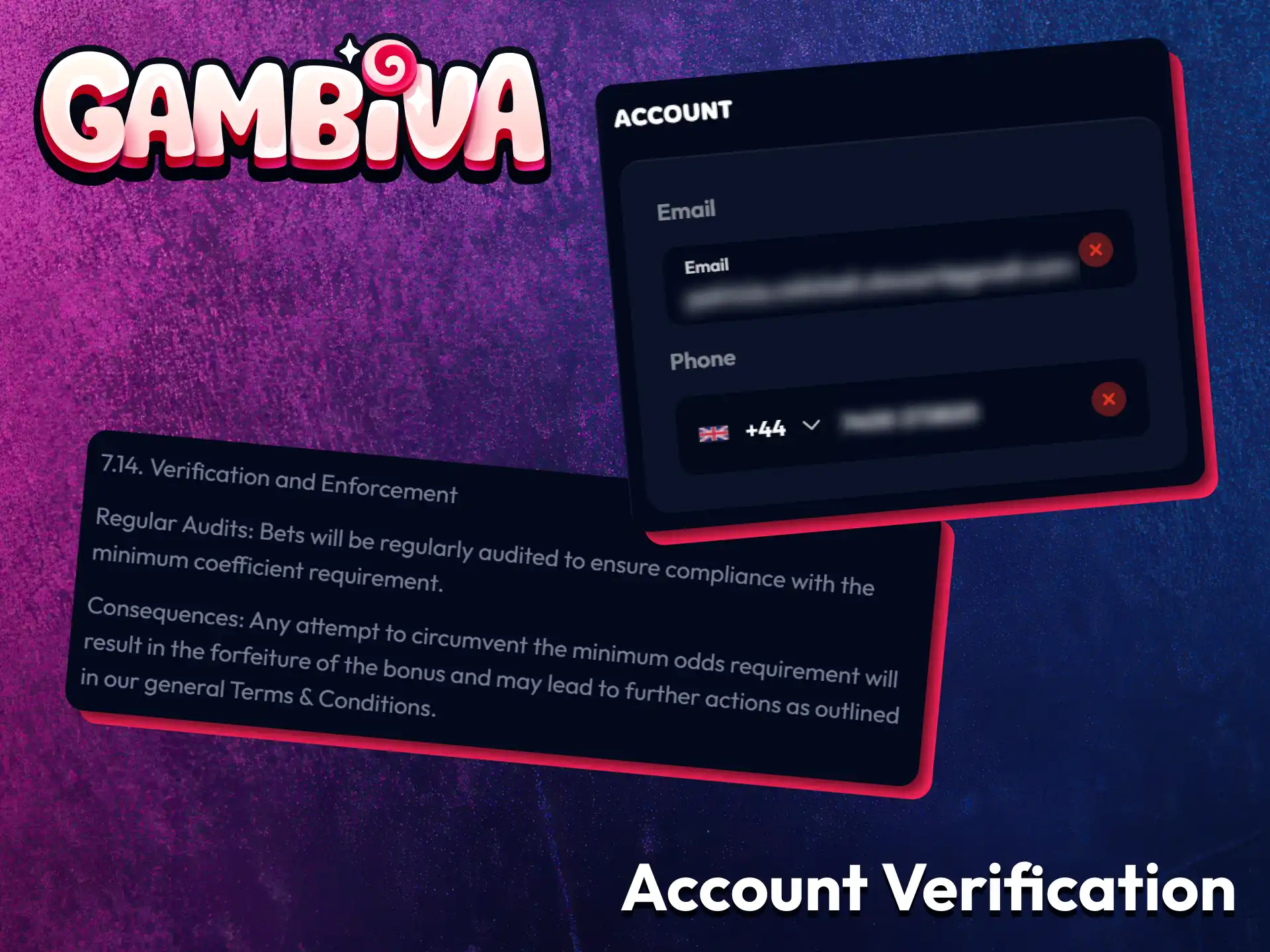 Complete the Gambiva account verification process to secure your profile.
