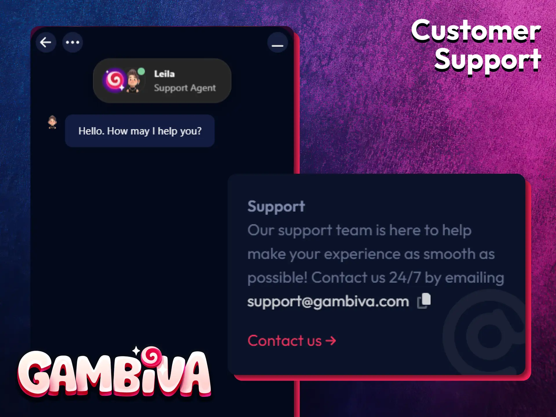 Contact the Gambiva customer support team for assistance with withdrawal-related questions.